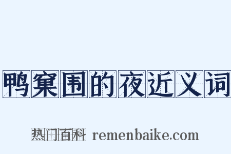鸭窠围的夜近义词是什么意思的图片